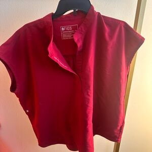 Figs not sure of exact color name Dark Pink Rafaela Oversized Scrub Top EUC